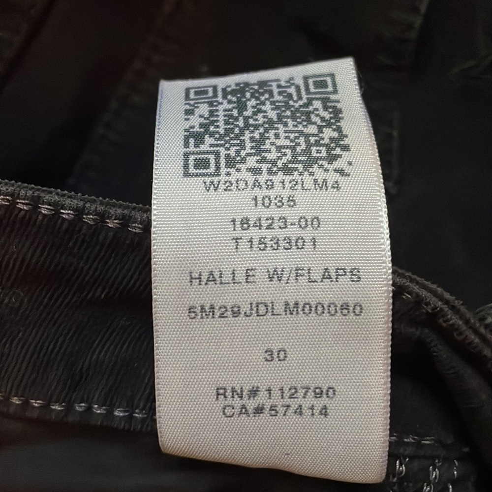 True Religion Halle with Flaps Corduroy 30 Black - Picture 13 of 16